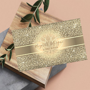Eleganter moderner Luxus-Glitter, Goldstreifen, Lo Visitenkarte