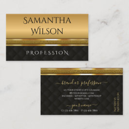 Eleganter, moderner Luxus-Glitzer, Goldstreifen Visitenkarte