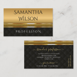 Eleganter, moderner Luxus-Glitzer, Goldstreifen Visitenkarte