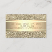 Eleganter, moderner Luxus-Glitzer, Goldstreifen Visitenkarte (Rückseite)