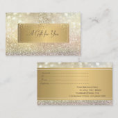 Eleganter Moderner Luxus Gold Glitzer Bokeh Confet Rabattkarte (Vorne/Hinten)