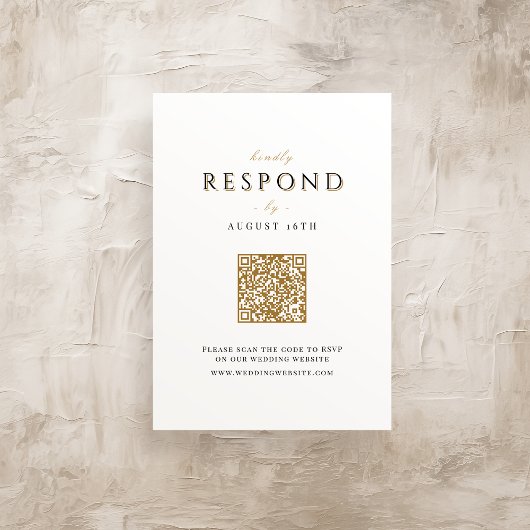 Eleganter moderner Luxus QR Code Hochzeit RSVP Karte