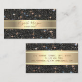 Eleganter, moderner Luxus Schwarzer Glitzer, Goldr Visitenkarte (Vorne/Hinten)