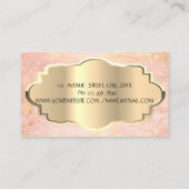 Eleganter moderner Marmor, Goldrahmen Visitenkarte (Rückseite)