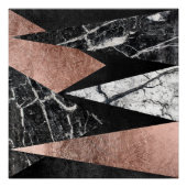 Eleganter moderner Marmor, Rose Gold und Schwarzes Poster (Vorderseite)