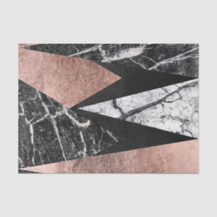 Eleganter moderner Marmor, Rosen-Gold u. schwarzes Seidenpapier