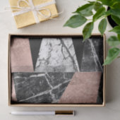 Eleganter moderner Marmor, Rosen-Gold u. schwarzes Seidenpapier (Geschenk)