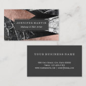 Eleganter moderner Marmor, Rosen-Gold u. schwarzes Visitenkarte (Vorne/Hinten)