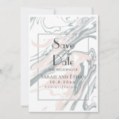 Eleganter moderner Marmor Save The Date (Vorderseite)