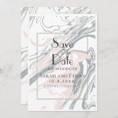 Eleganter moderner Marmor Save The Date (Vorne/Hinten)