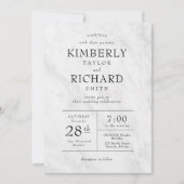 Eleganter moderner Marmor Trendy Wedding Einladung (Vorderseite)
