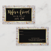 Eleganter, moderner Marmorstein,Frame-Referenzkart Empfehlungskarte (Vorne/Hinten)