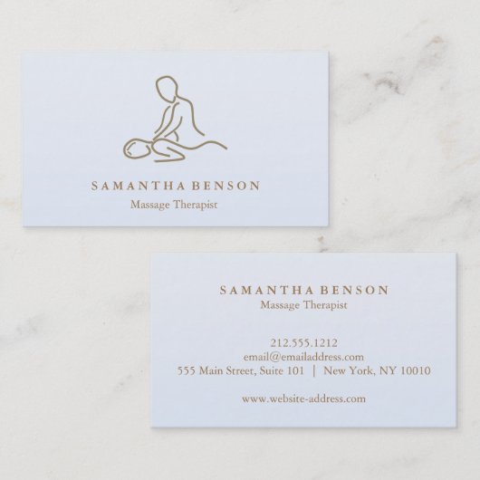 Eleganter moderner Massagetherapeut Visitenkarte (Vorne/Hinten)