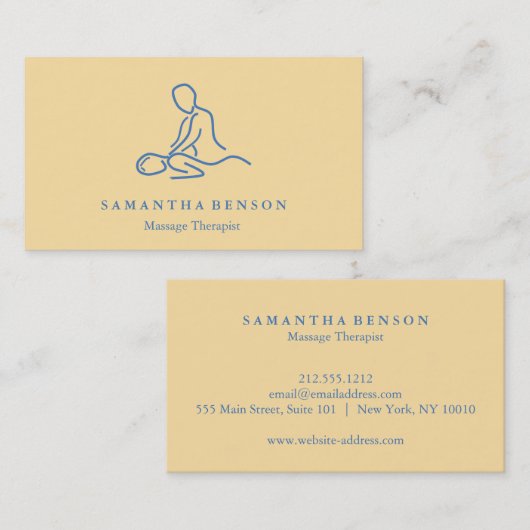 Eleganter moderner Massagetherapeut Visitenkarte (Vorne/Hinten)