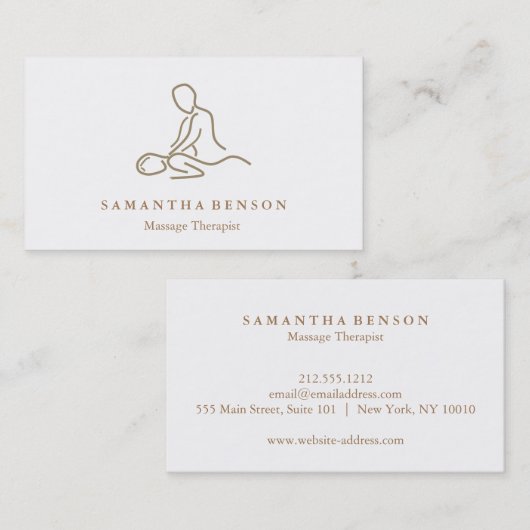 Eleganter moderner Massagetherapeut Visitenkarte (Vorne/Hinten)