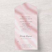 Eleganter moderner Metallic Rosa Weißer einfacher All In One Einladung (Innen)