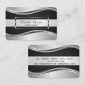 Eleganter, moderner metallischer Silberrahmen Visitenkarte (Vorne/Hinten)