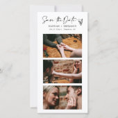 Eleganter moderner Minimal-Foto-Ständer QR-Code Save The Date (Vorderseite)