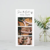 Eleganter moderner Minimal-Foto-Ständer QR-Code Save The Date (Stehend Vorderseite)