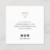 Eleganter, moderner Minimal-Goldschmuck Quadratische Visitenkarte (Rückseite)