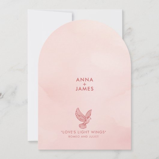 Eleganter moderner Minimal Romeo und Julia Zitat R Einladung (Rückseite)