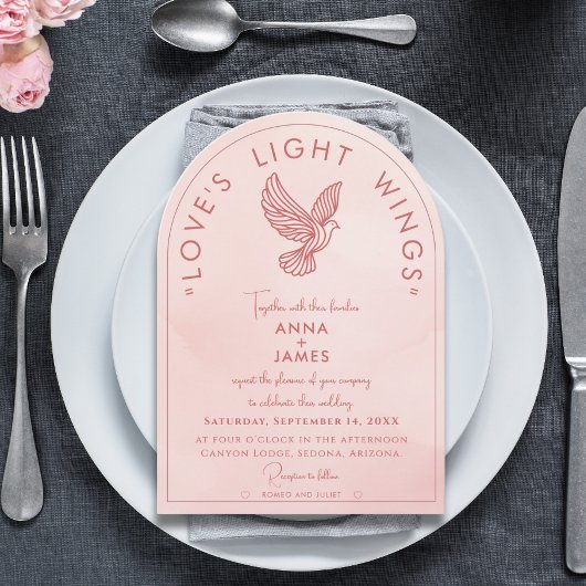 Eleganter moderner Minimal Romeo und Julia Zitat R Einladung