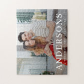 Eleganter moderner Minimal | Weihnachts-Couple-Fot Puzzle (Vertikal)