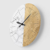 Eleganter, moderner & minimaler Gold & White Gray Große Wanduhr (Winkel)