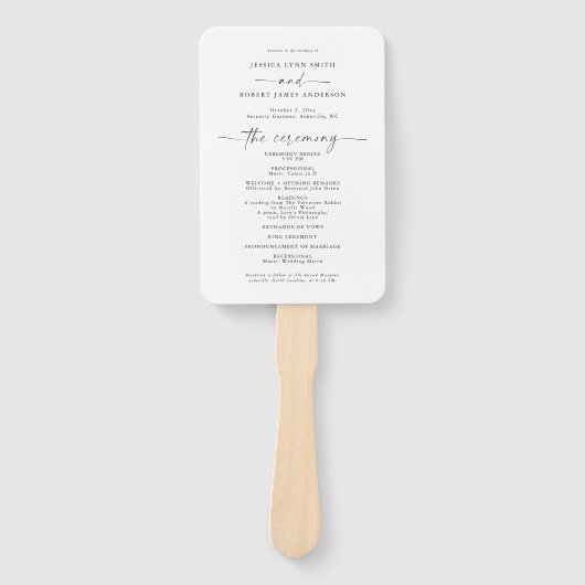 Eleganter, moderner Minimaler Hochzeitsfan Fächer (Vorderseite)