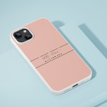 Eleganter, moderner Minimaler Individuelle Name un Case-Mate iPhone Hülle<br><div class="desc">NewParkLane - Eleganter, moderner, minimaler IPhone-Fall mit Vor- und Nachnamen sowohl in einer modernen als auch in einer handgeschriebenen / Script-Typografie und einer pfirsichrosa Hintergrundfarbe. Dieses einfache, aber schicke Handyauto ist in Zazzle leicht mit Ihrem eigenen Text für ein personalisiertes Design zu gestalten. Alle Textstile, Farben und Größen können nach...</div>