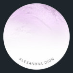 Eleganter, moderner, minimaler lila Glitzer-Marmor Runder Aufkleber<br><div class="desc">Einfach aber schön und stilvoll danke Ihnen Aufkleber in Gradienten lila Imitate Glitzer Textur.</div>