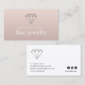 Eleganter moderner, minimaler silberner Schmuck Visitenkarte (Vorne/Hinten)