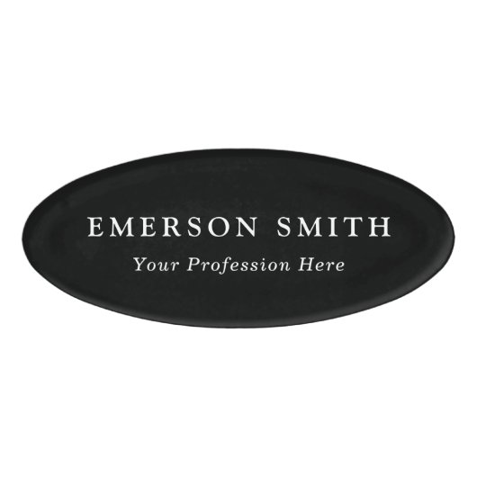 Eleganter, moderner Minimalist in schwarz Namenschild (Vorderseite)