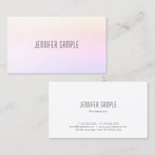 Eleganter moderner Minimalistic Visitenkarte (Vorne/Hinten)