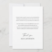 Eleganter Moderner Minimalistischer Abschluss mit Dankeskarte (Rückseite)