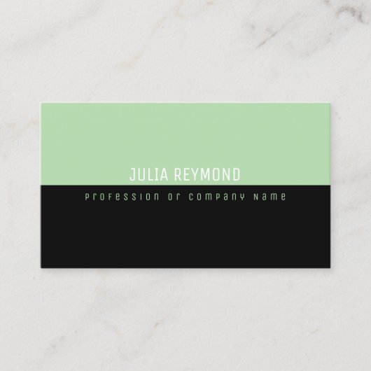 Eleganter moderner minimalistischer halb-schwarzer visitenkarte (Vorderseite)