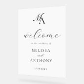 Eleganter, moderner Minimalistischer Hochzeitsempf Acrylschild (Winkel)