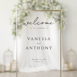 Eleganter, moderner Minimalistischer Hochzeitsempf Acrylschild