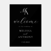 Eleganter, moderner Minimalistischer Hochzeitsempf Acrylschild (Vorderseite)