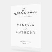 Eleganter, moderner Minimalistischer Hochzeitsempf Acrylschild (Winkel)