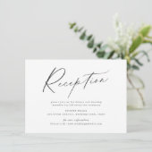 Eleganter moderner, minimalistischer Hochzeitsempf Begleitkarte (Stehend Vorderseite)