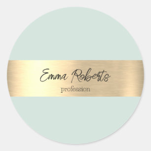 Eleganter moderner minimalistischer Ihr Name Runder Aufkleber