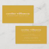 Eleganter, moderner Minimalistischer Mustard Yello Visitenkarte (Vorne/Hinten)