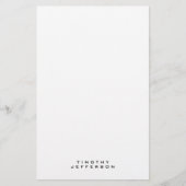 Eleganter moderner Minimalistischer Name Briefpapier (Vorderseite)