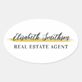 Eleganter, moderner minimalistischer Name einer be Ovaler Aufkleber