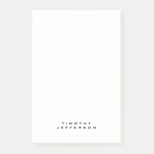 Eleganter moderner Minimalistischer Name Post-it Klebezettel