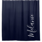 Eleganter moderner Minimalistischer Navy Blue Dusc Duschvorhang (Vorderseite)