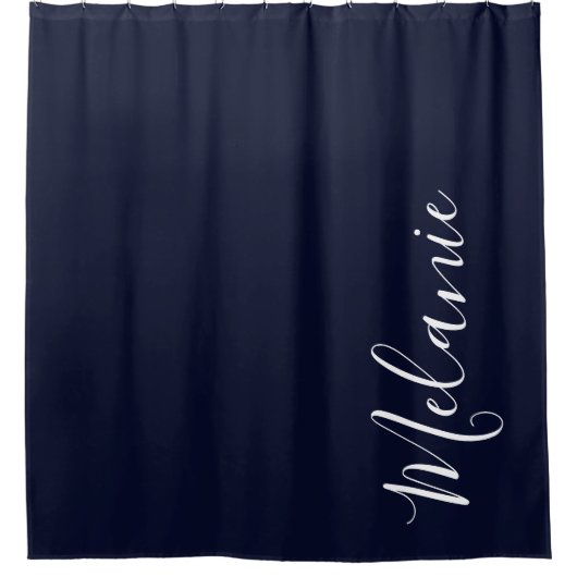 Eleganter moderner Minimalistischer Navy Blue Dusc Duschvorhang (Vorderseite)