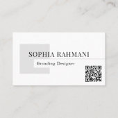 Eleganter moderner Minimalistischer QR-Code Schwar Visitenkarte (Rückseite)