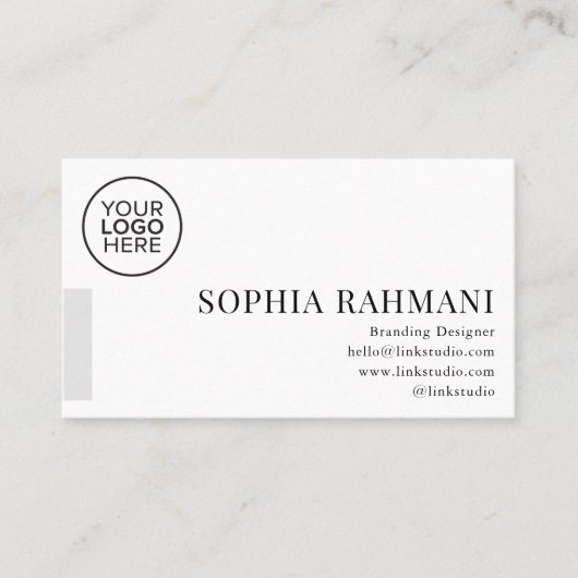 Eleganter moderner Minimalistischer QR-Code Schwar Visitenkarte (Vorderseite)